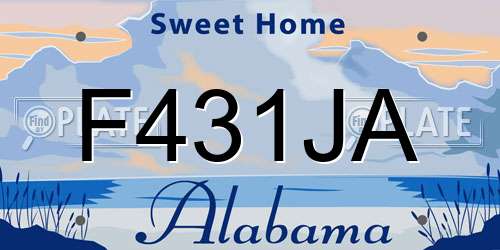 F431JA Alabama License Plate