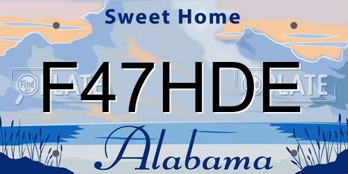 F47HDE Alabama License Plate