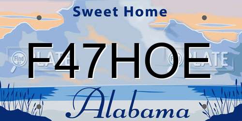 F47HOE Alabama License Plate