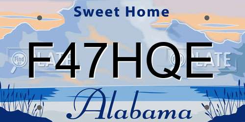 F47HQE Alabama License Plate