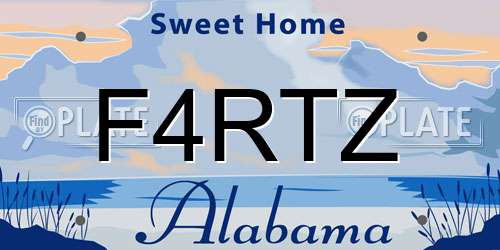 F4RTZ Alabama License Plate