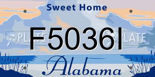 F5036I Alabama License Plate