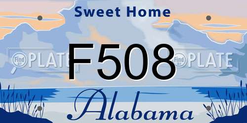 F508 Alabama License Plate