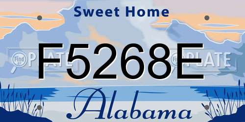 F5268E Alabama License Plate