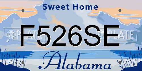 F526SE Alabama License Plate