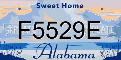 F5529E Alabama License Plate
