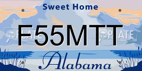F55MTT Alabama License Plate