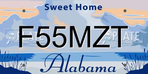 F55MZT Alabama License Plate