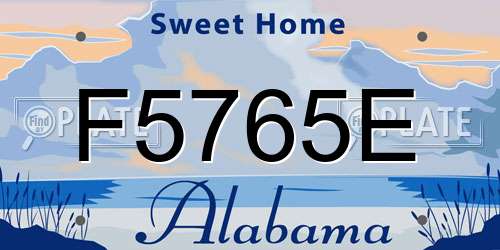 F5765E Alabama License Plate