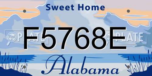 F5768E Alabama License Plate