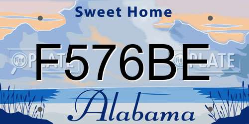 F576BE Alabama License Plate