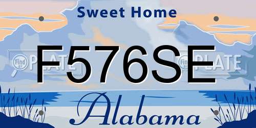 F576SE Alabama License Plate
