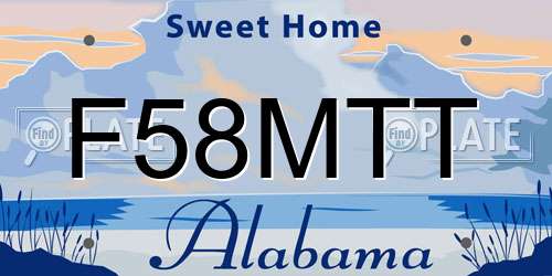 F58MTT Alabama License Plate
