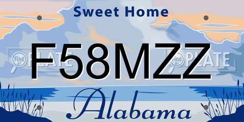 F58MZZ Alabama License Plate