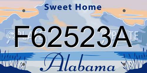 F62523A Alabama License Plate