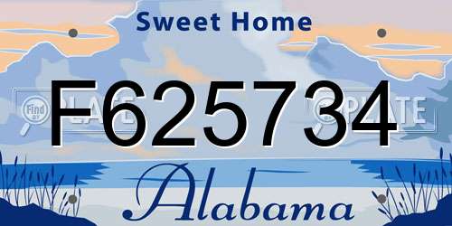 F625734 Alabama License Plate