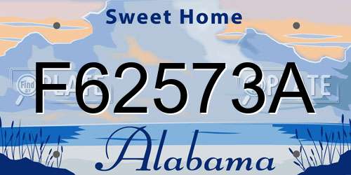 F62573A Alabama License Plate