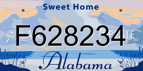 F628234 Alabama License Plate