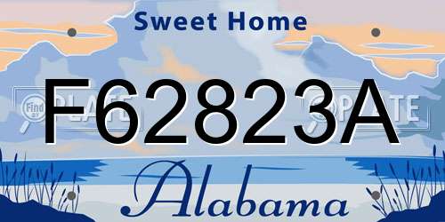 F62823A Alabama License Plate