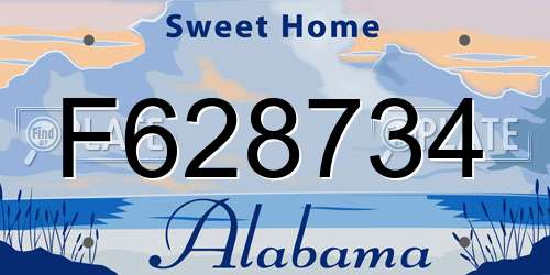 F628734 Alabama License Plate