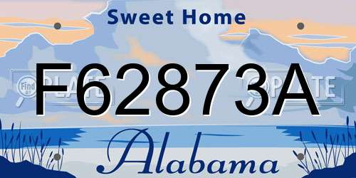 F62873A Alabama License Plate
