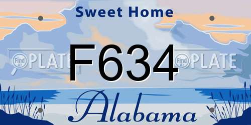 F634 Alabama License Plate