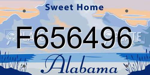 F656496 Alabama License Plate