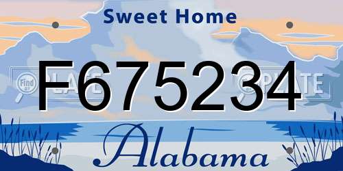 F675234 Alabama License Plate