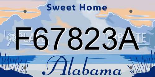 F67823A Alabama License Plate