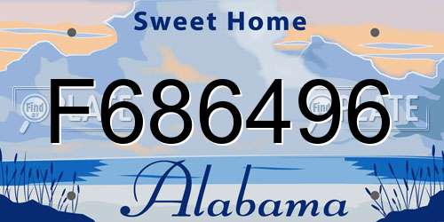 F686496 Alabama License Plate