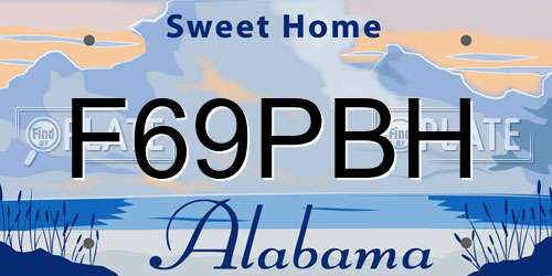 F69PBH Alabama License Plate
