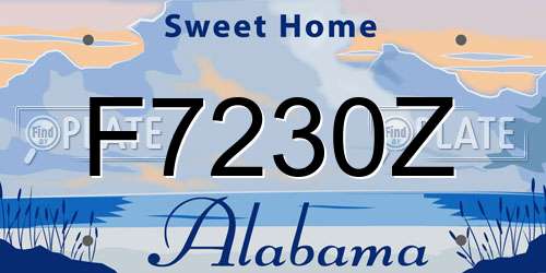 F7230Z Alabama License Plate