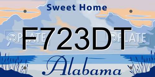 F723DT Alabama License Plate