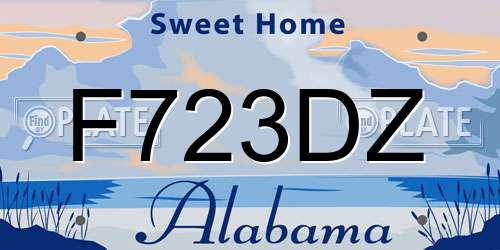 F723DZ Alabama License Plate