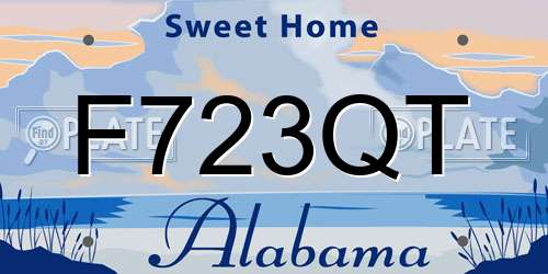 F723QT Alabama License Plate