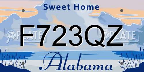 F723QZ Alabama License Plate