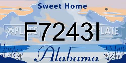 F7243I Alabama License Plate