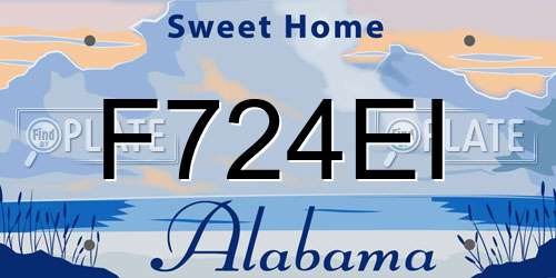 F724EI Alabama License Plate