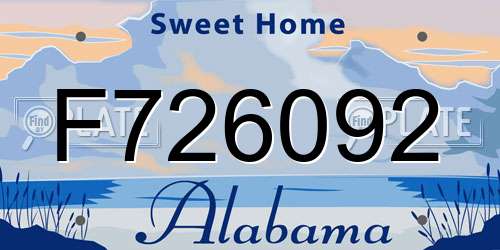 F726092 Alabama License Plate