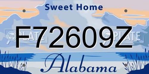 F72609Z Alabama License Plate