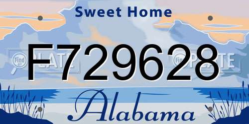 F729628 Alabama License Plate