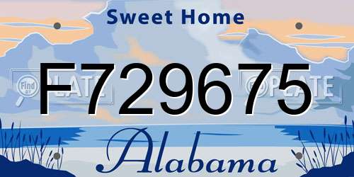 F729675 Alabama License Plate