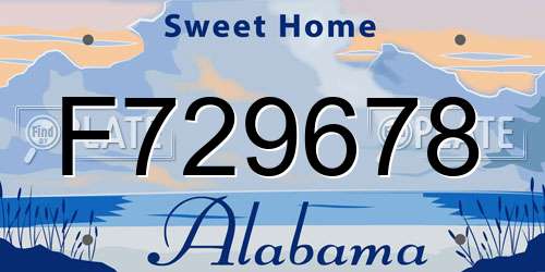 F729678 Alabama License Plate