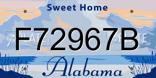 F72967B Alabama License Plate