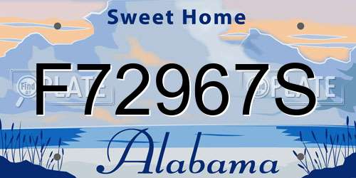 F72967S Alabama License Plate