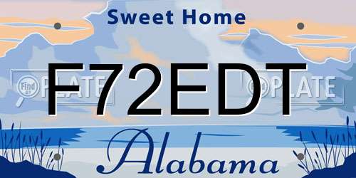 F72EDT Alabama License Plate