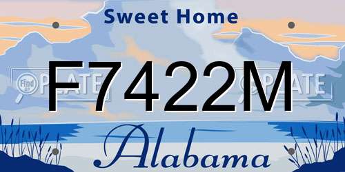 F7422M Alabama License Plate