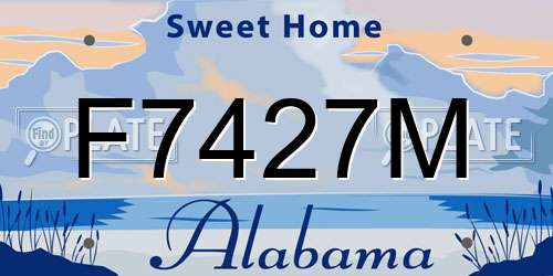F7427M Alabama License Plate