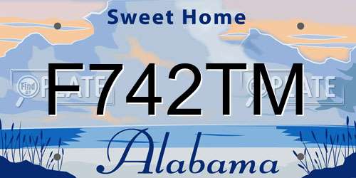 F742TM Alabama License Plate