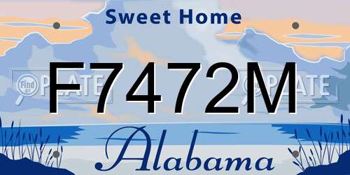 F7472M Alabama License Plate